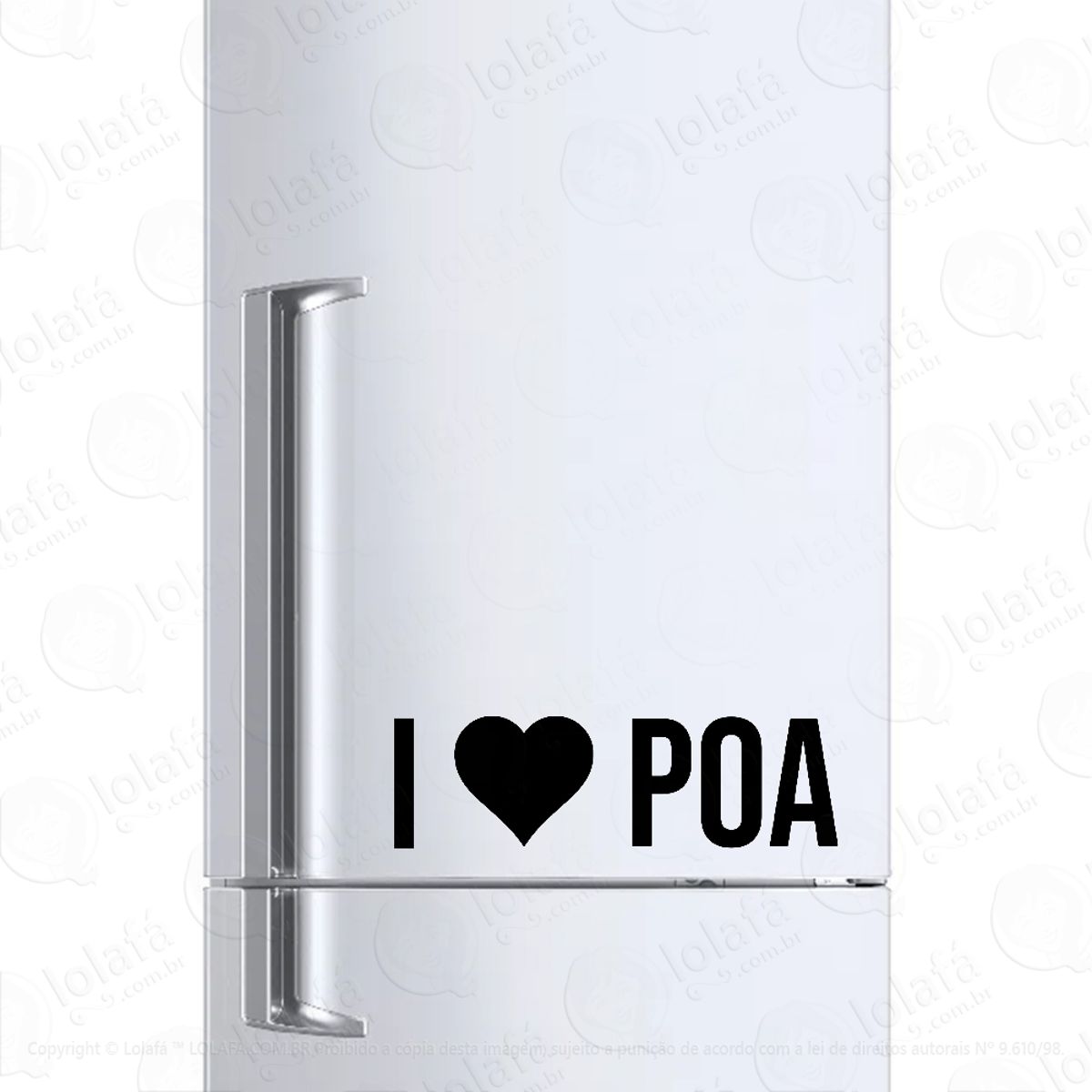 Adesivo Para Geladeira I Love Poa - Eu Amo Porto Alegre Mod:1911