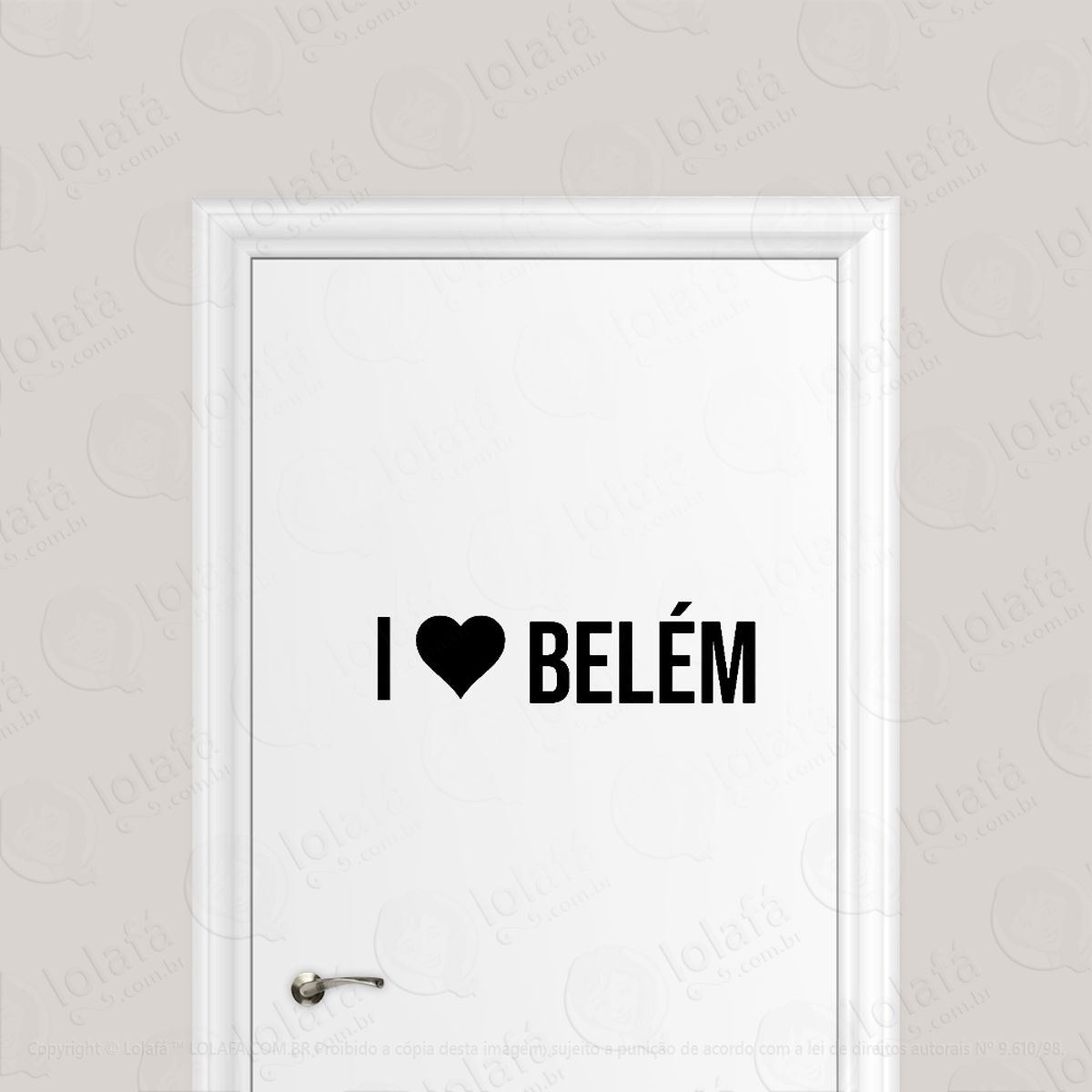Adesivo Para Porta Eu Amo Belém - I Love Belém Mod:1917