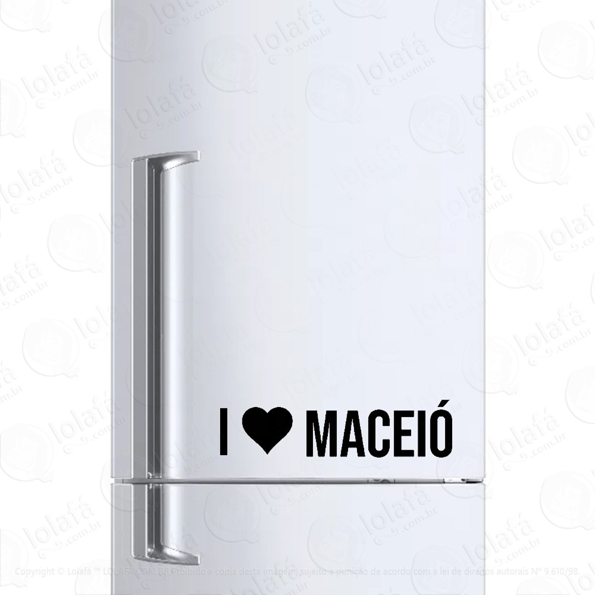 Adesivo Para Geladeira Eu Amo Maceió - I Love Maceió Mod:1920
