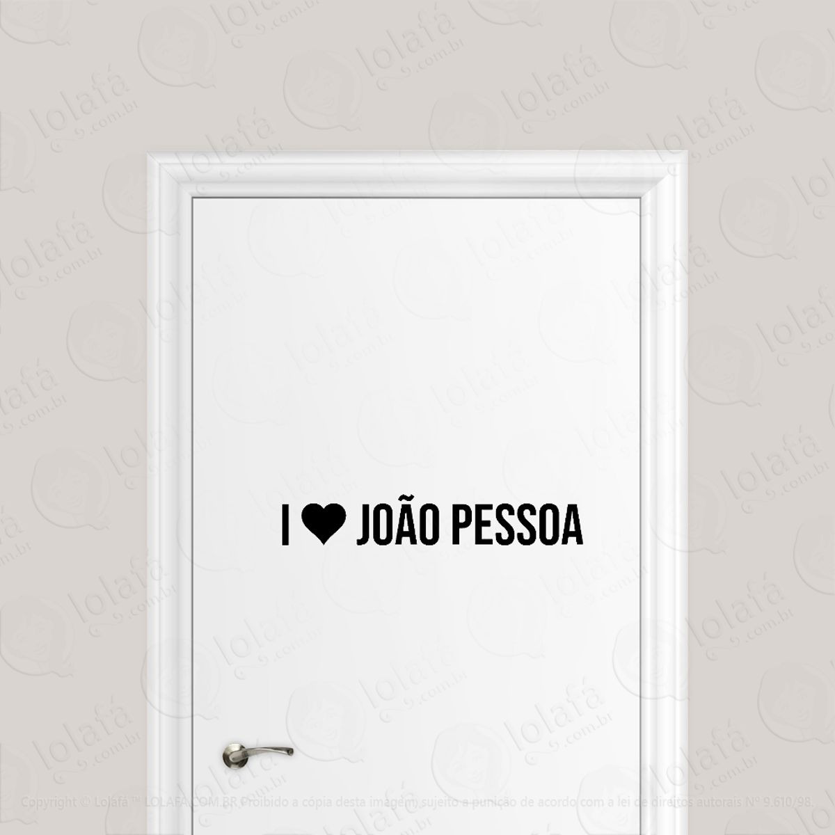 Adesivo Para Porta Eu Amo João Pessoa Mod:1923