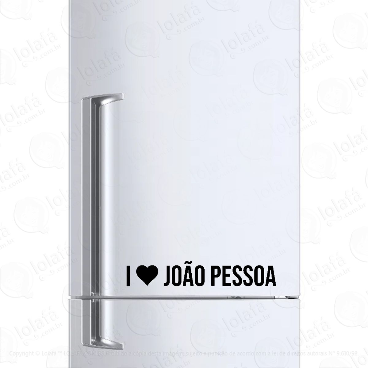Adesivo Para Geladeira Eu Amo João Pessoa Mod:1924
