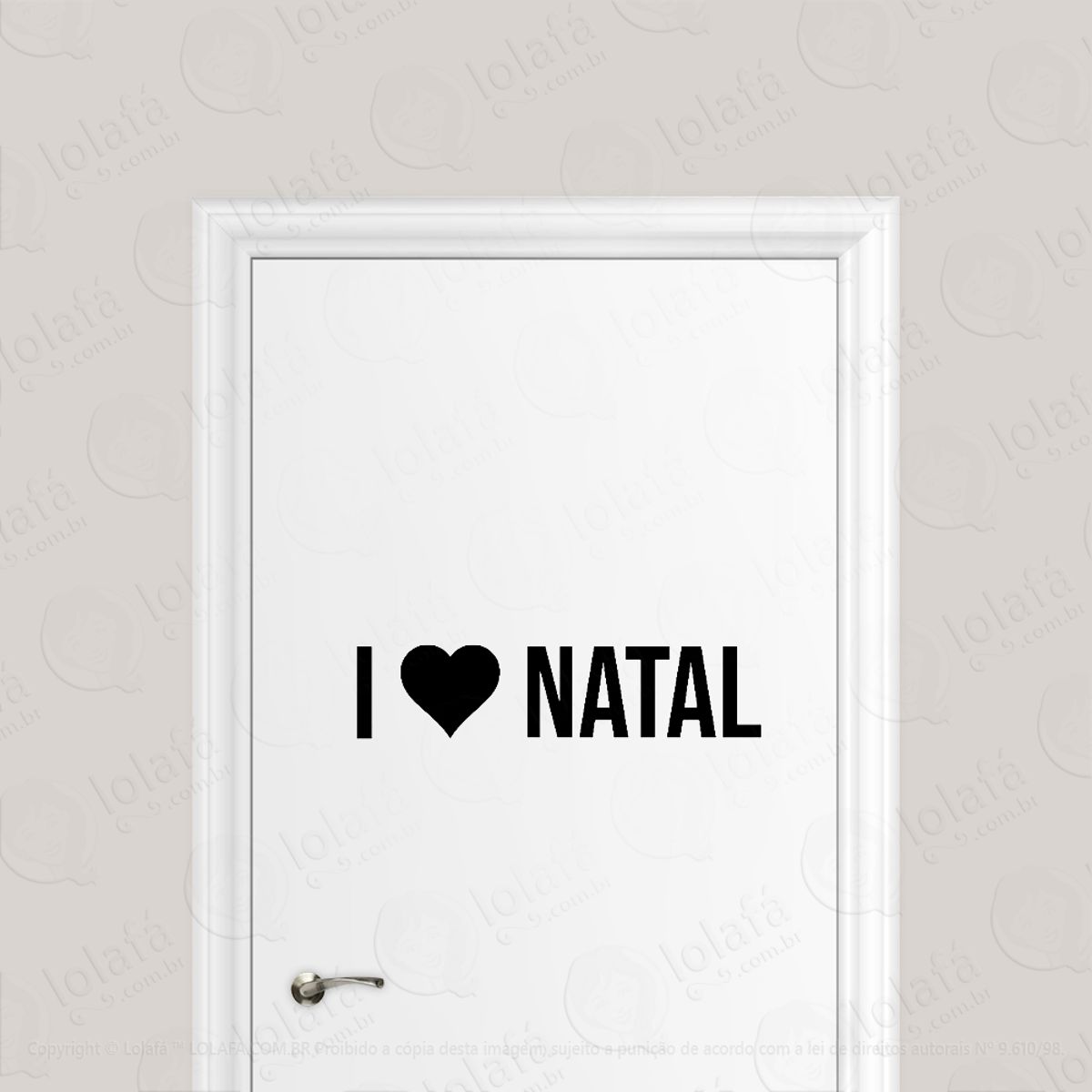 Adesivo Para Porta Eu Amo Natal - I Love Natal Mod:1925