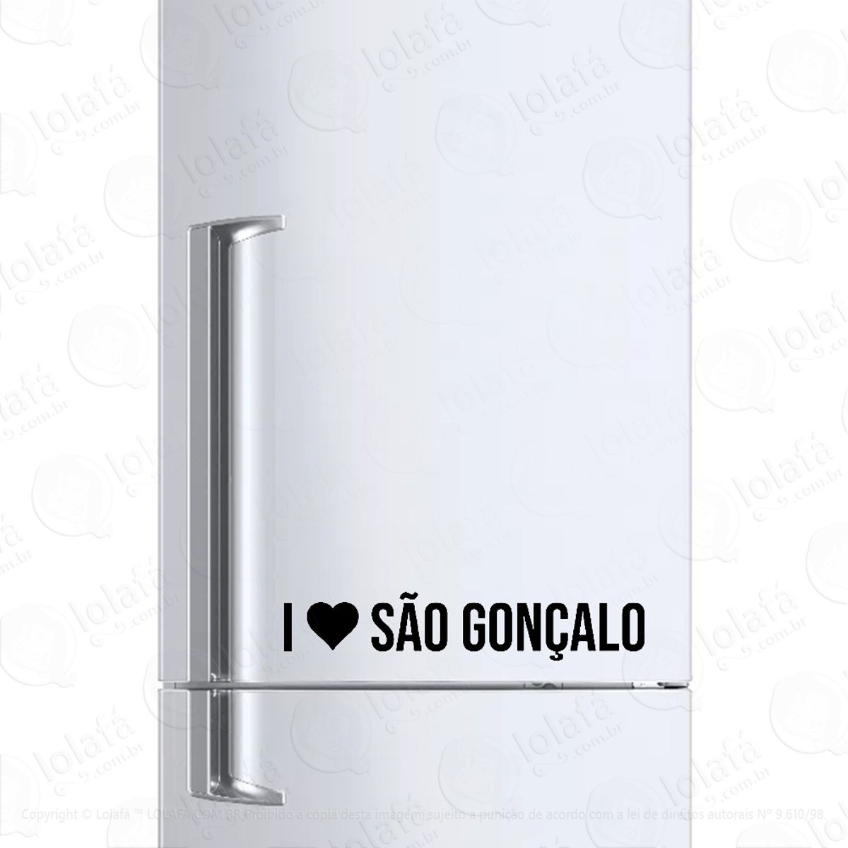 Adesivo Para Geladeira Eu Amo São Gonçalo Mod:1930