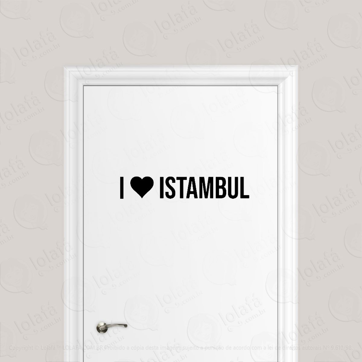 Adesivo Para Porta Eu Amo Istambul Mod:1934