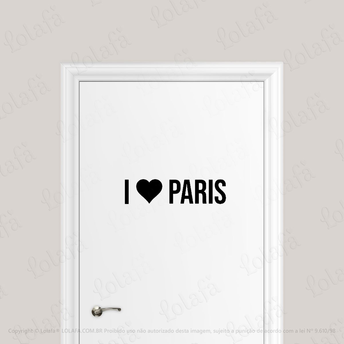 Adesivo Para Porta Eu Amo Paris I Love Paris Mod:1935