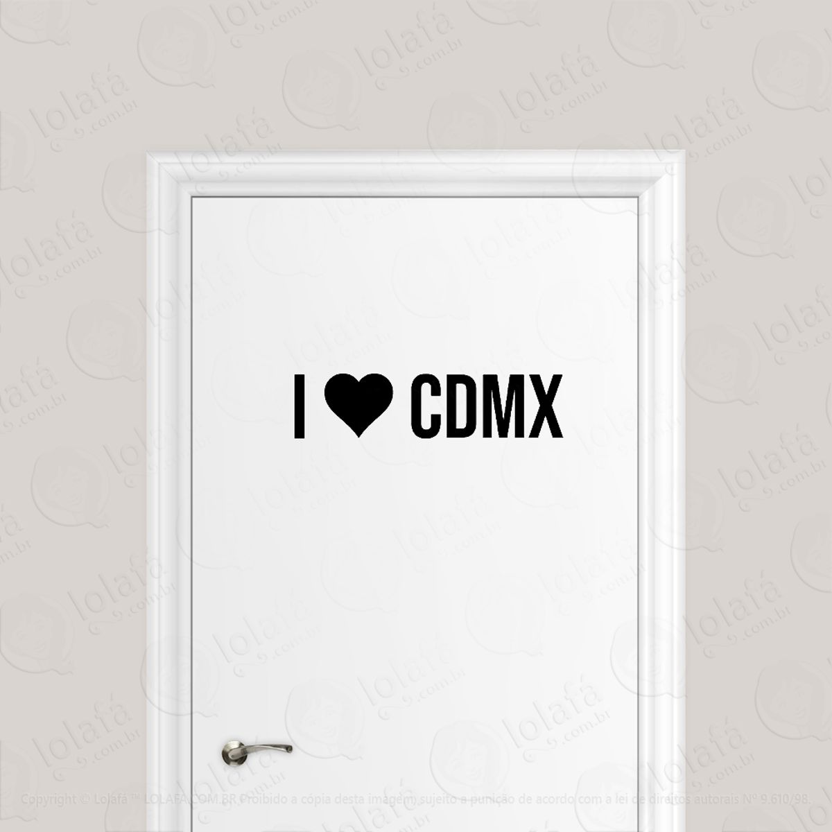 Adesivo Para Porta Eu Amo Cidade Do México Mod:1938