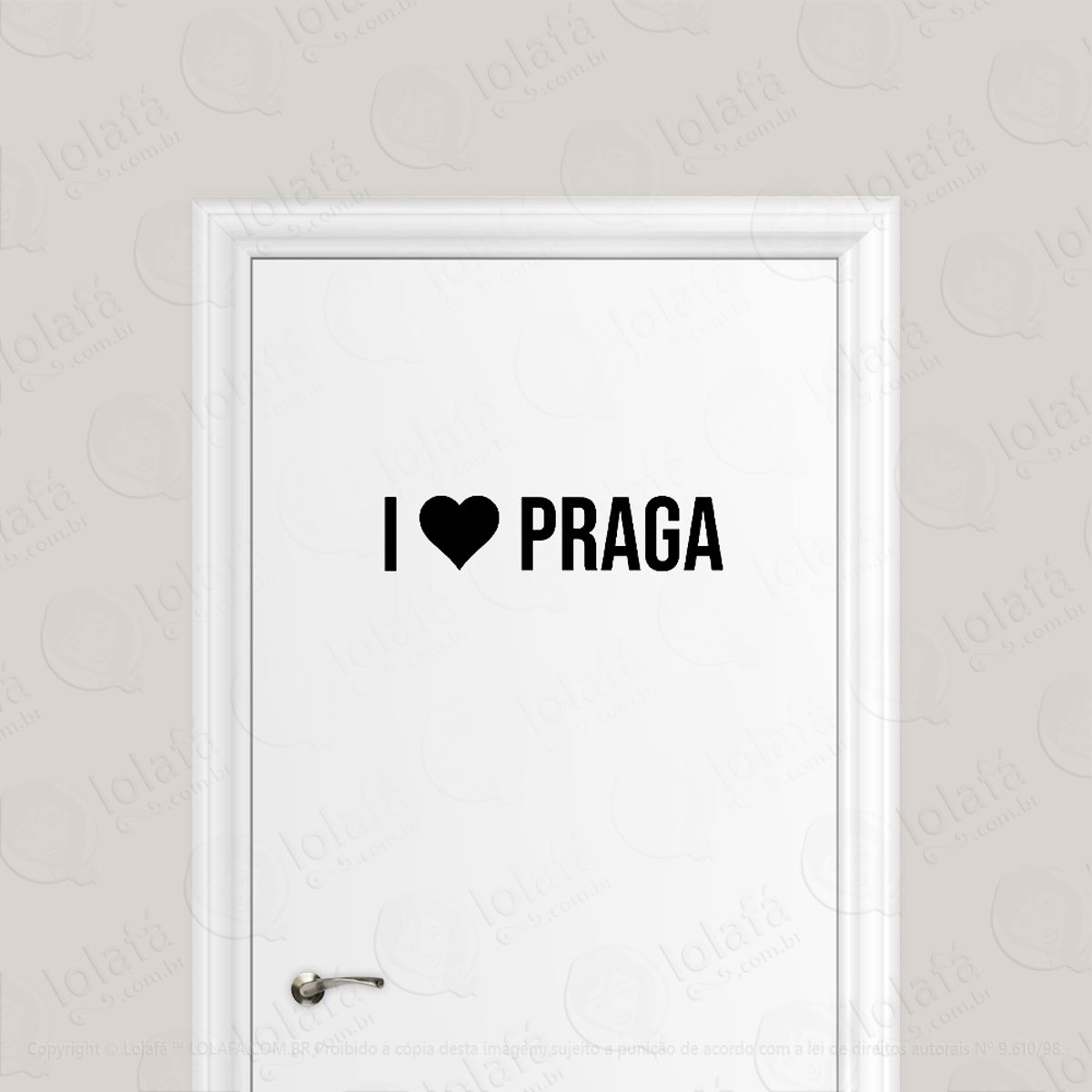 Adesivo Para Porta Eu Amo Praga Mod:1939