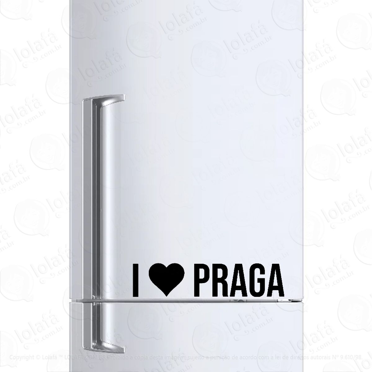 Adesivo Para Geladeira Eu Amo Praga Mod:1940