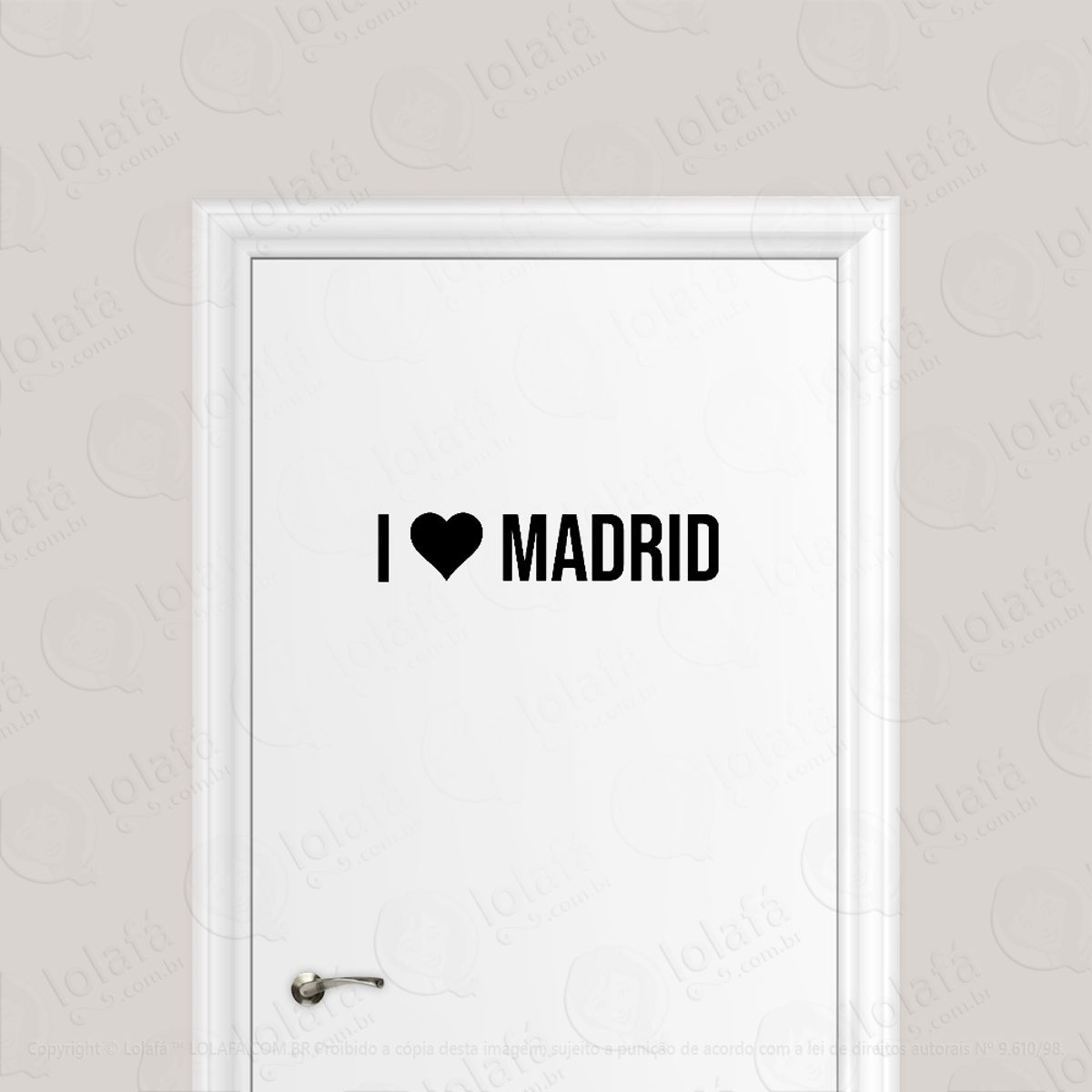 Adesivo Para Porta Eu Amo Madrid Mod:1941