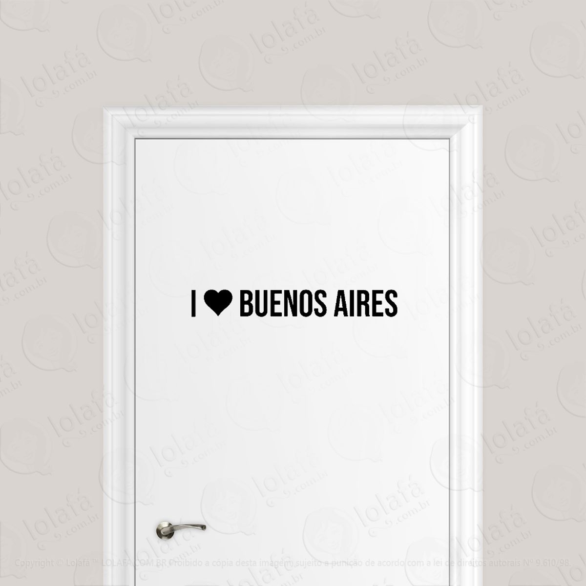Adesivo Para Porta Eu Amo Buenos Aires Mod:1942