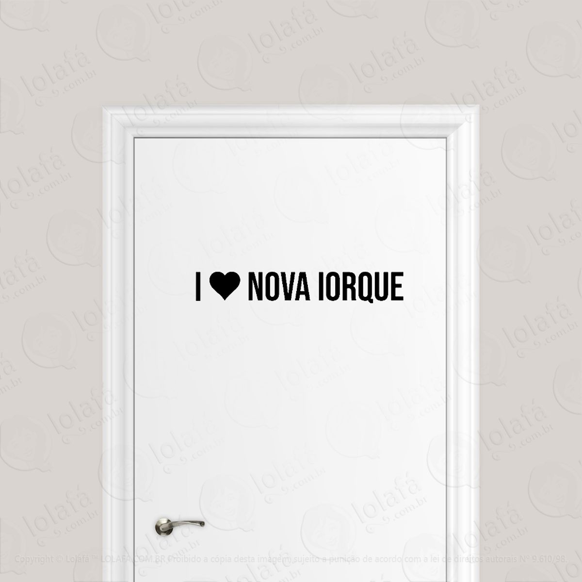 Adesivo Para Porta Eu Amo Nova Iorque Mod:1945