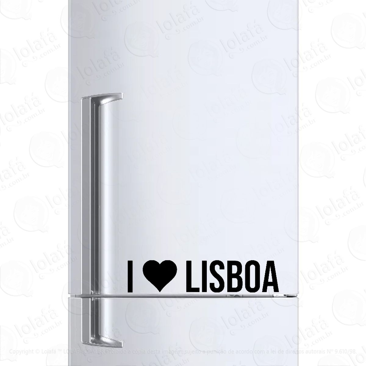 Adesivo Para Geladeira Eu Amo Lisboa Portugal Mod:1947
