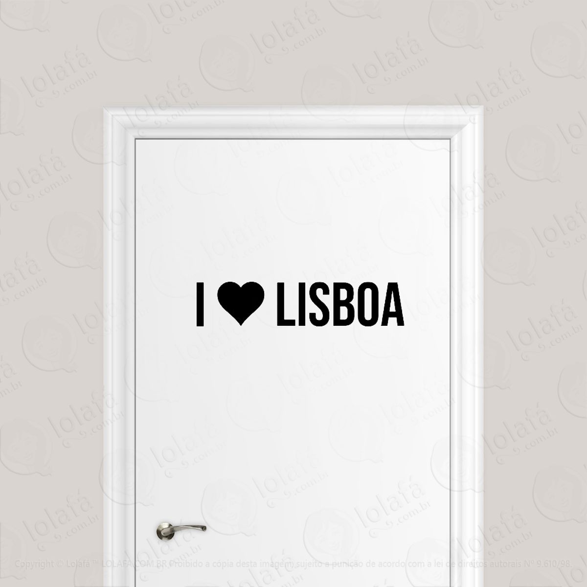 Adesivo Para Porta Eu Amo Lisboa I Love Lisboa Mod:1948