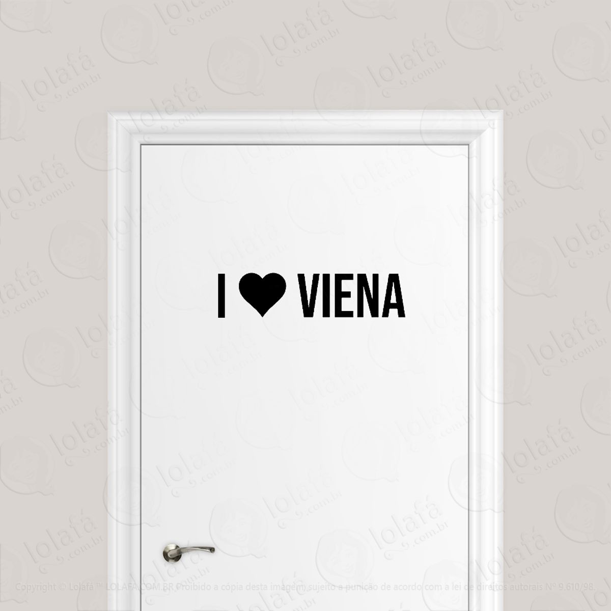 Adesivo Para Porta Eu Amo Viena I Love Viena Mod:1951