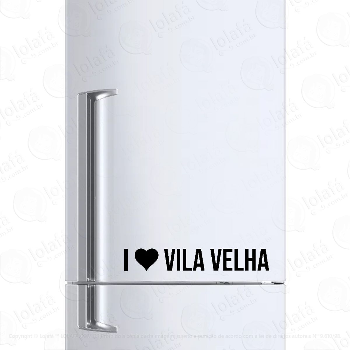 Adesivo Para Geladeira Eu Amo Vila Velha - I Love Mod:1952