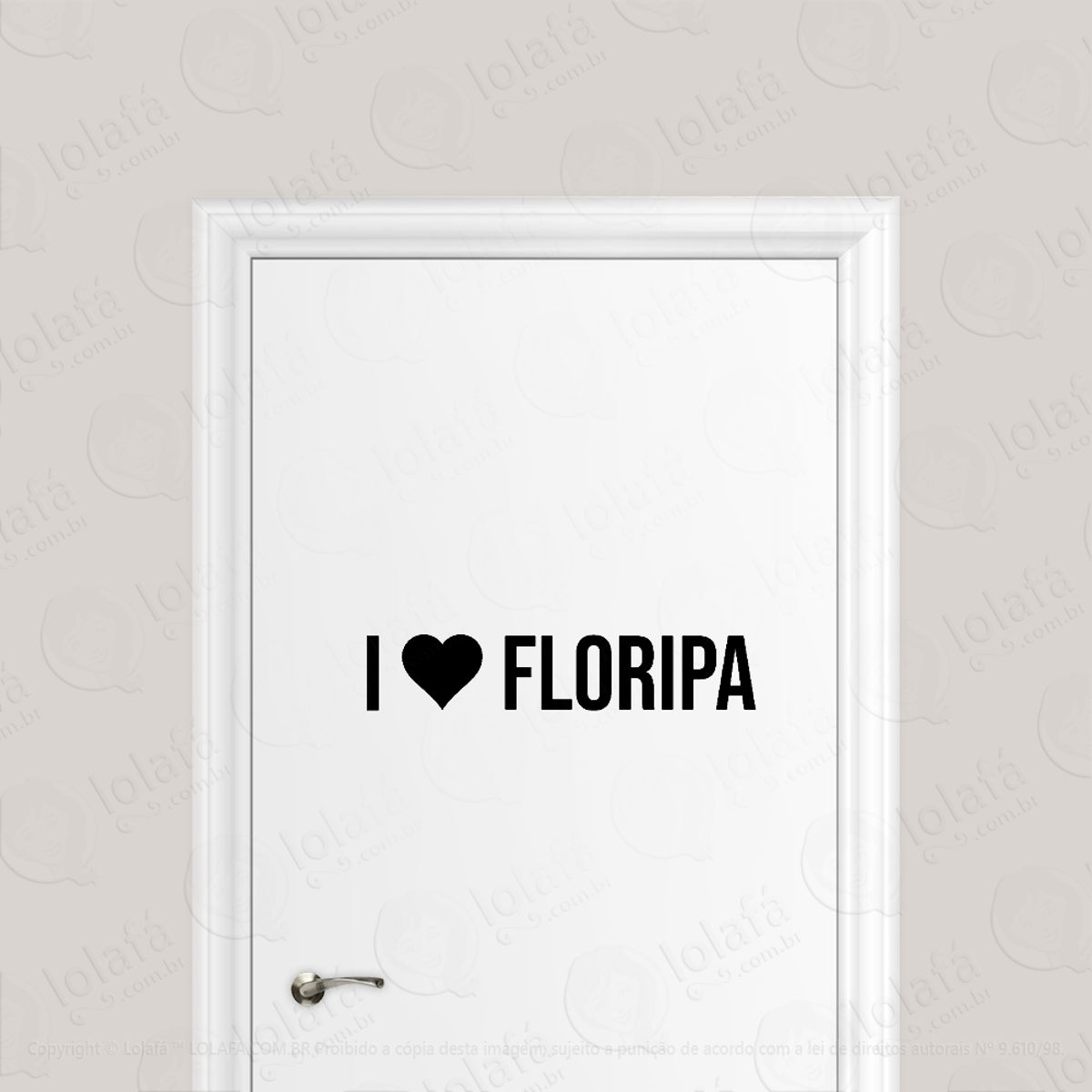 Adesivo Para Porta Eu Amo Floripa - I Love Florianópolis Mod:1953