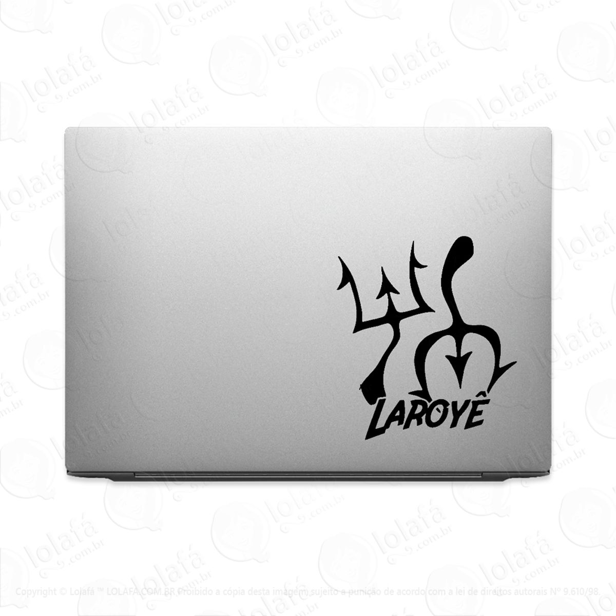 Adesivo Tablet Notebook Pc Laroyê Tridente Umbanda Mod:1962