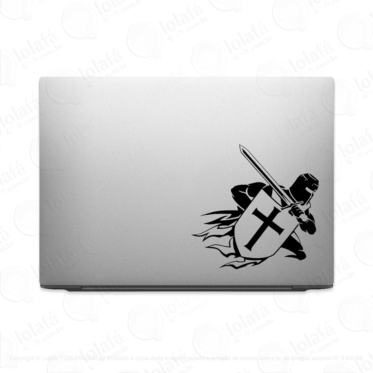 Adesivo Para Notebook Cavaleiro Cruzado Medieval Mod:1967