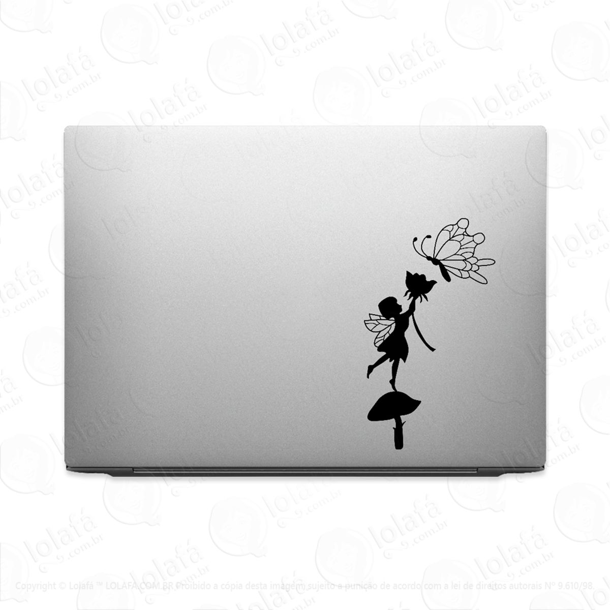 Adesivo Para Notebook Criança Fada Oferecendo Flor Mod:1975