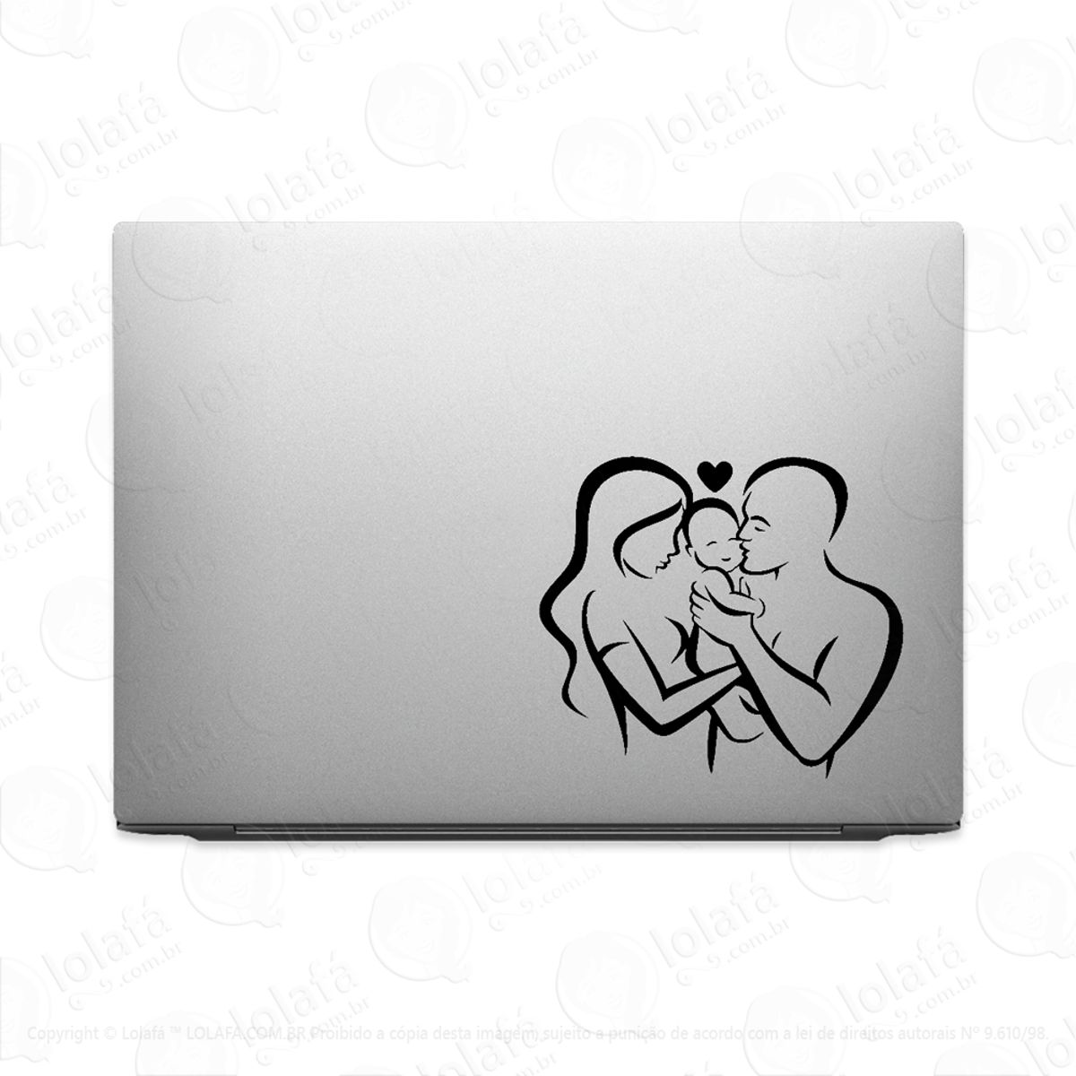 Adesivo Para Notebook Casal Família Pais De Bebê Mod:1985