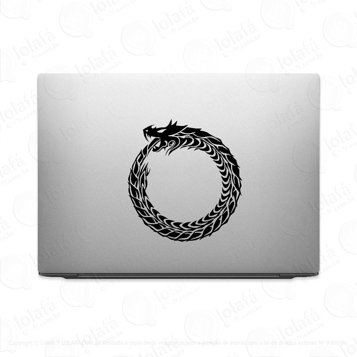 Adesivo Tablet Notebook Pc Dragão Místico Ouroboros Mod:1986