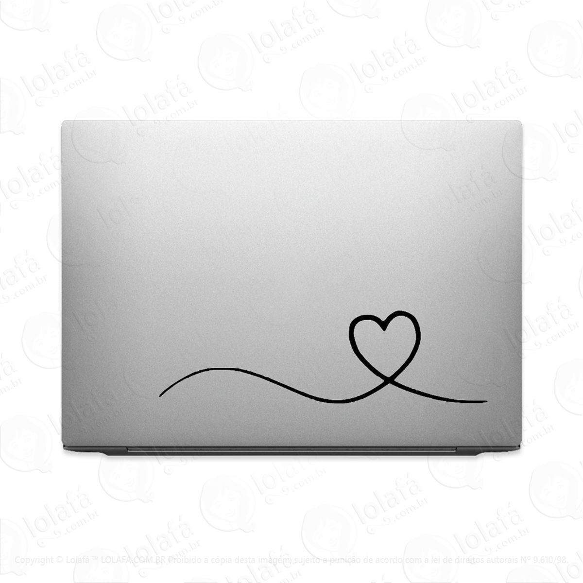 Adesivo Tablet Notebook Pc Coração Linha Amor Paixão Mod:1991