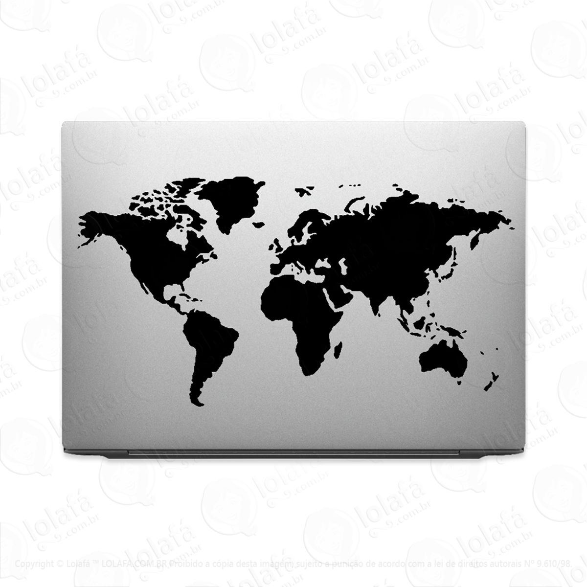 Adesivo Tablet Notebook Mapa Mundi Globo Países Macbook Mod:1992