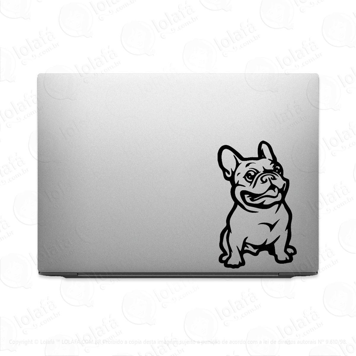 Adesivo Tablet Notebook Pc Cachorro Buldogue Francês Mod:2001