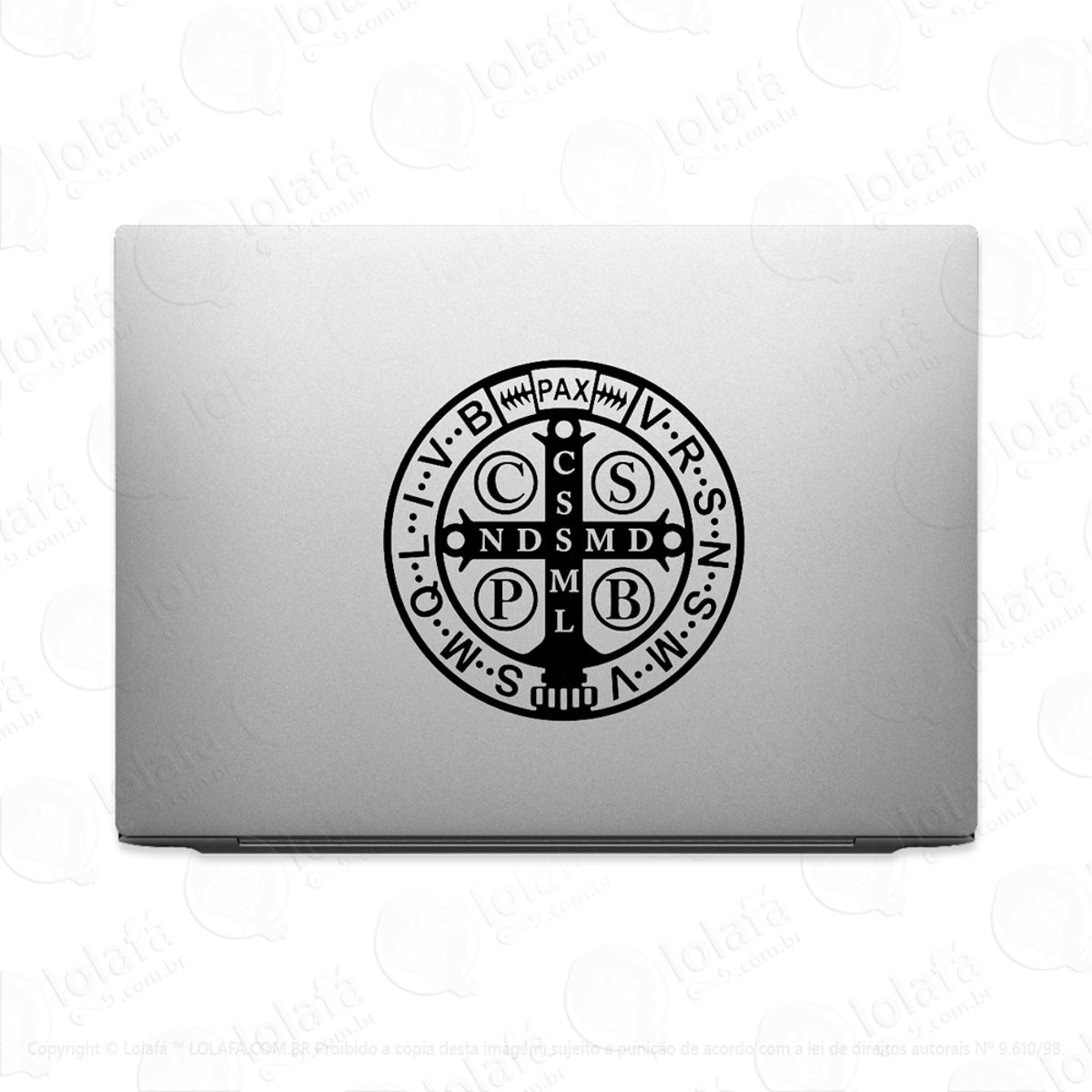 Adesivo Tablet Notebook Pc Medalha De São Bento Medalhão Mod:2026