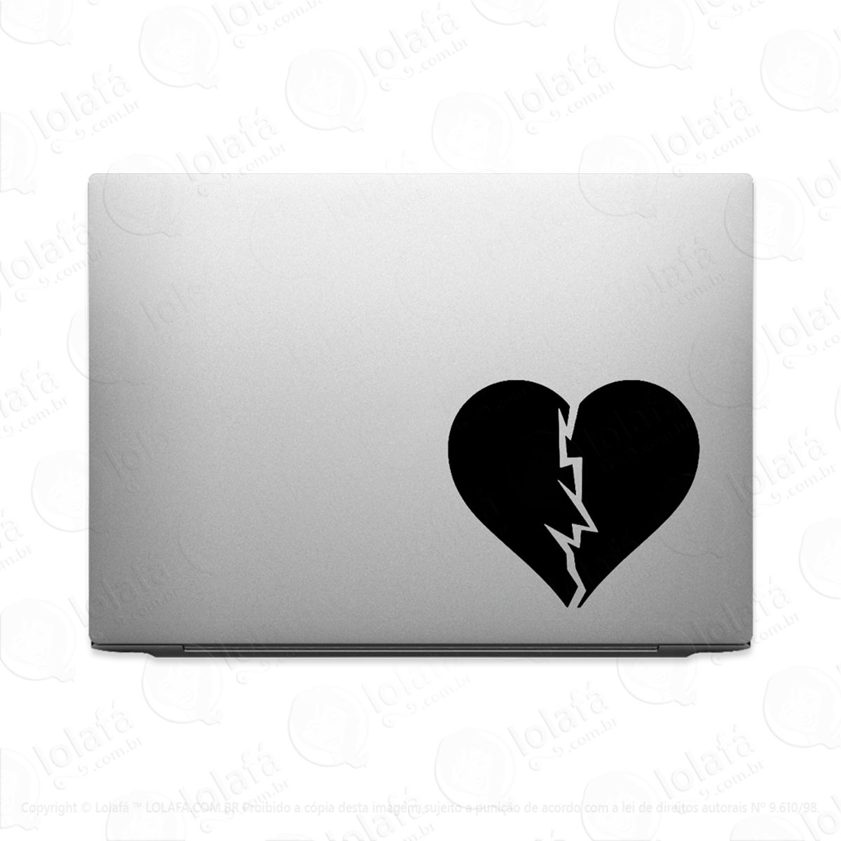 Adesivo Para Notebook Coração Partido Quebrado Mod:2032