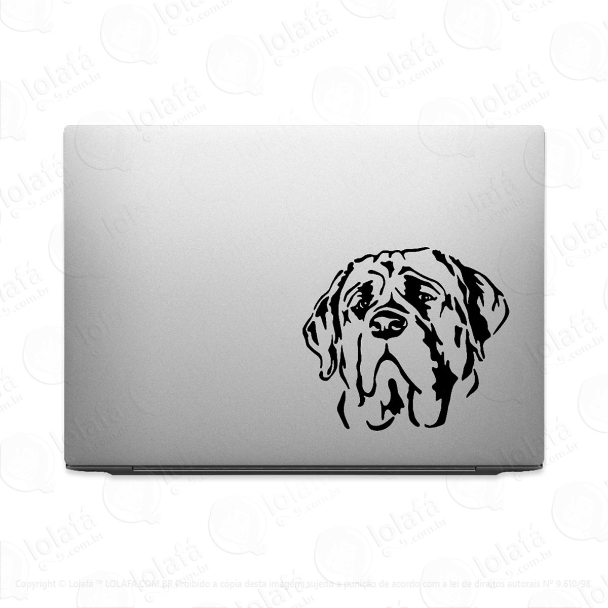 Adesivo Tablet Notebook Pc Cachorro Raça Mastiff Fila Mod:2053