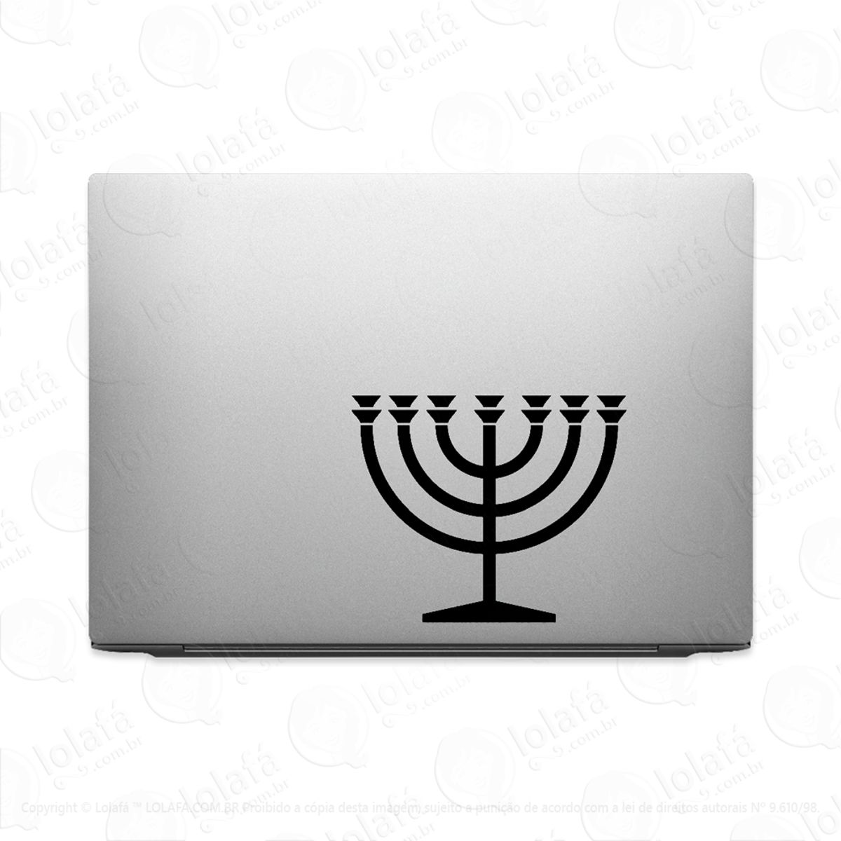 Adesivo Tablet Notebook Pc Candelabro Menorah Judaico Mod:2083