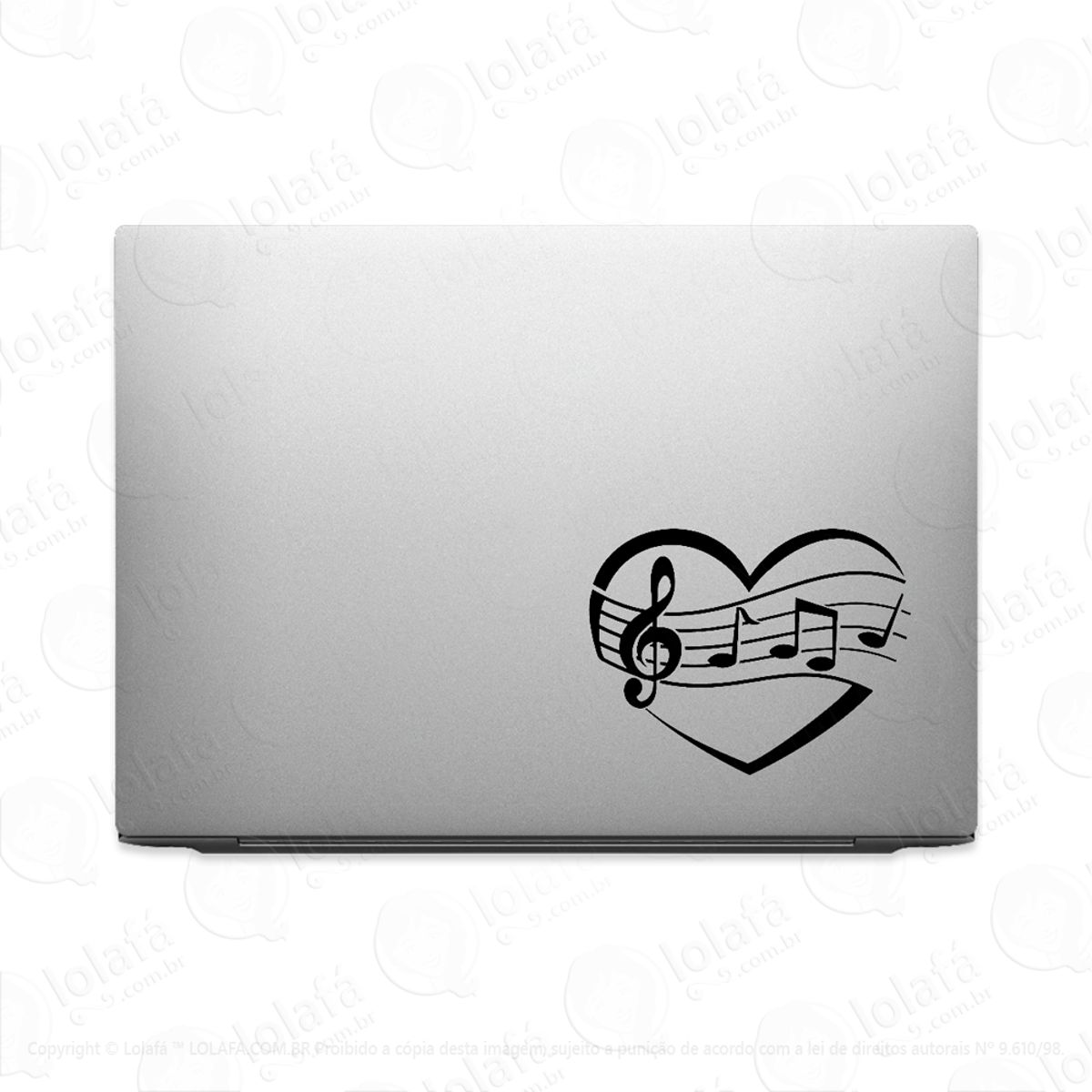 Adesivo Para Notebook Amor Pela Música Coração Mod:2098