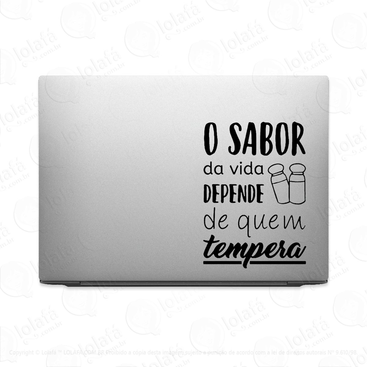 Adesivo Para Notebook Frase O Sabor Da Vida Mod:2100