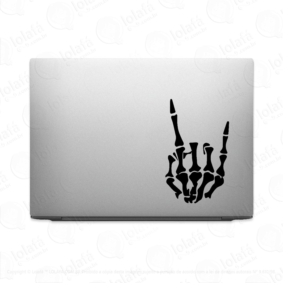 Adesivo Tablet Notebook Pc Caveira Rock And Roll Mod:2106