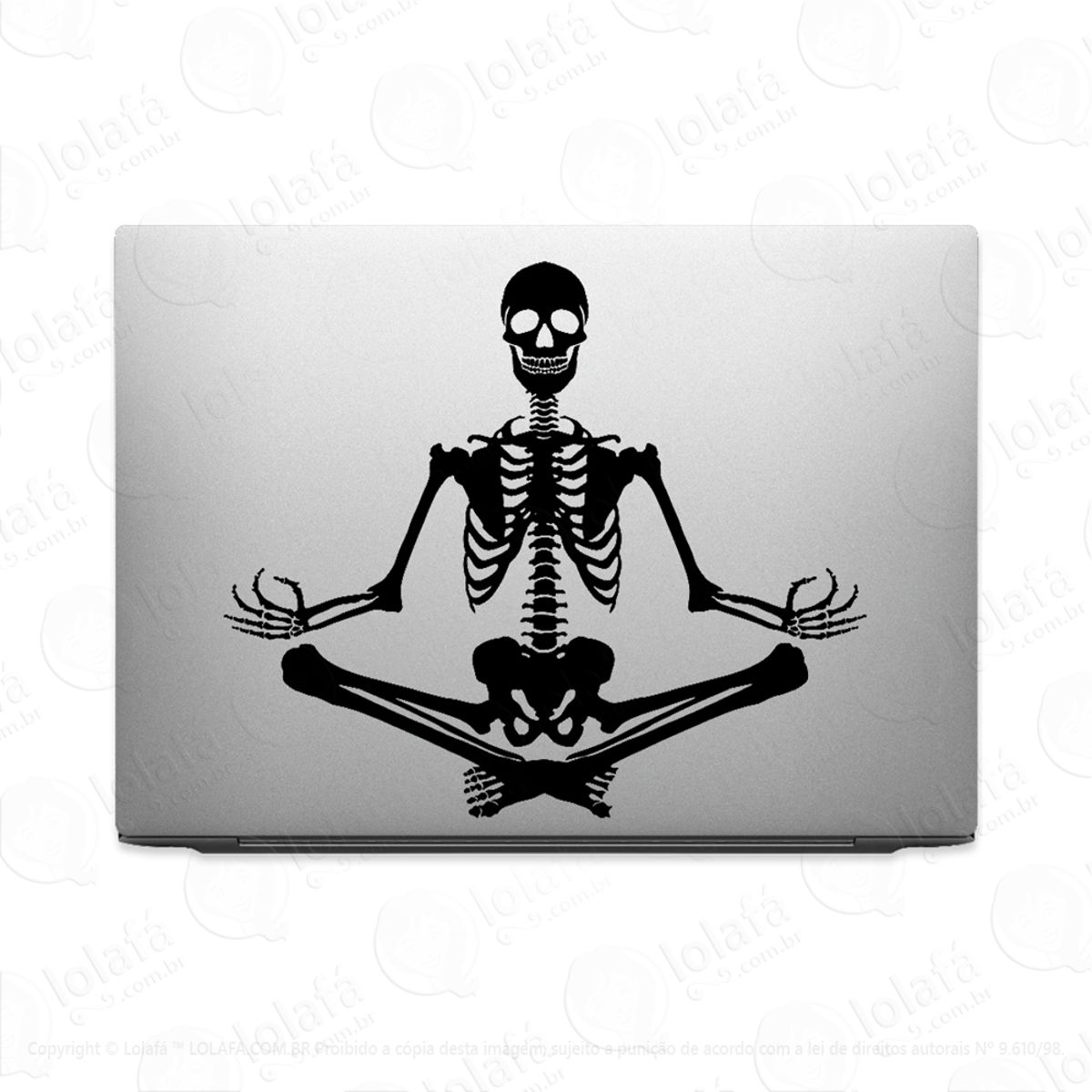 Adesivo Para Notebook Esqueleto Humano Meditando Mod:2112