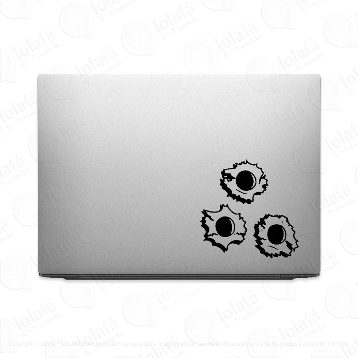 Adesivo Tablet Notebook Pc Buracos De Bala Tiro De Arma Mod:2120