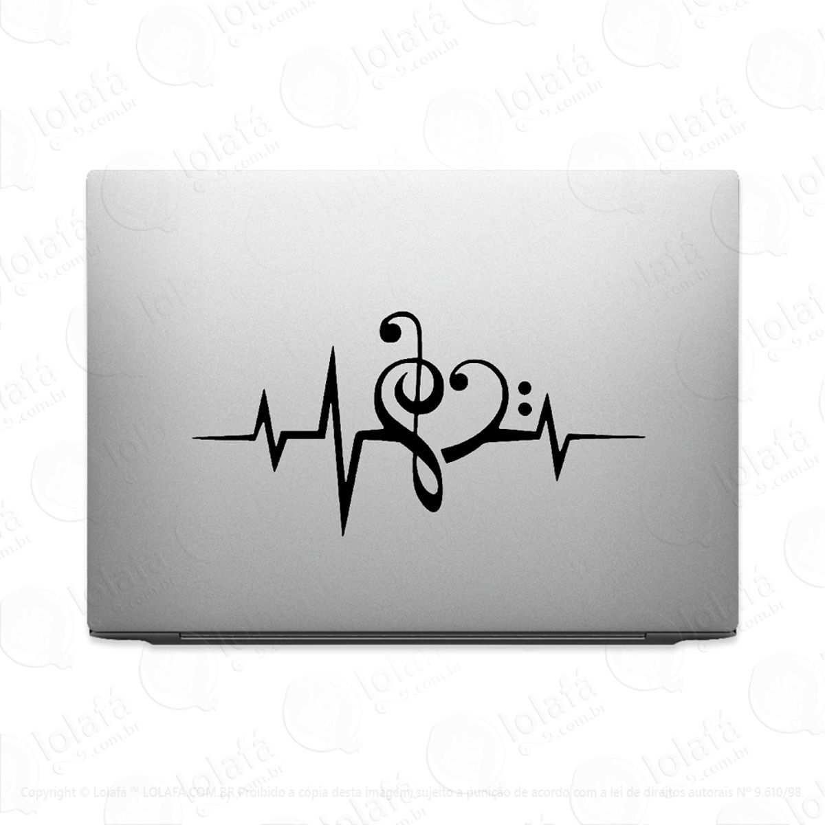 Adesivo Tablet Notebook Pc Batimento Cardíaco Clave Sol Fá Mod:2126