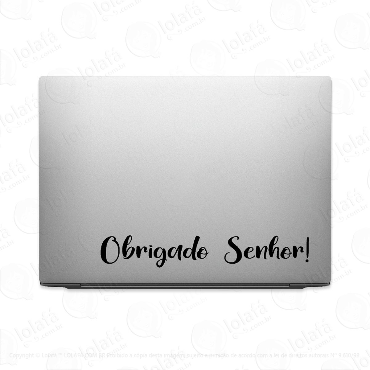 Adesivo Tablet Notebook Pc Frase Obrigado Senhor Mod:2155