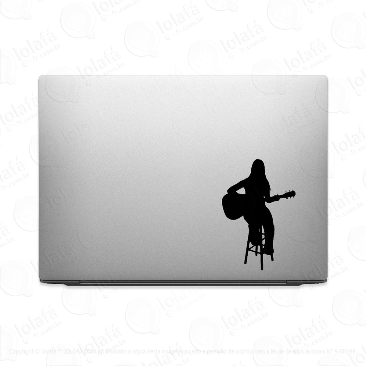 Adesivo Para Notebook Mulher No Violão Tocando Mod:2159