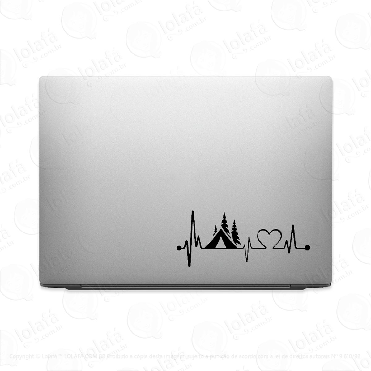 Adesivo Para Notebook Batimentos Coração Camping Acampamento Mod:2175