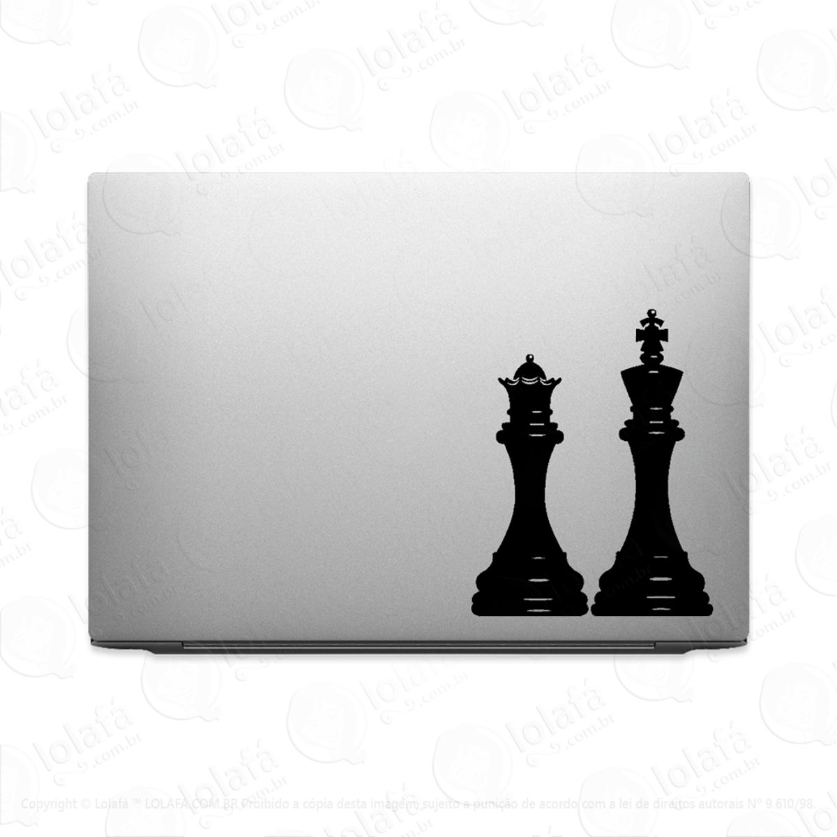 Adesivo Para Notebook Xadrez Rei E Rainha Peças Mod:2181