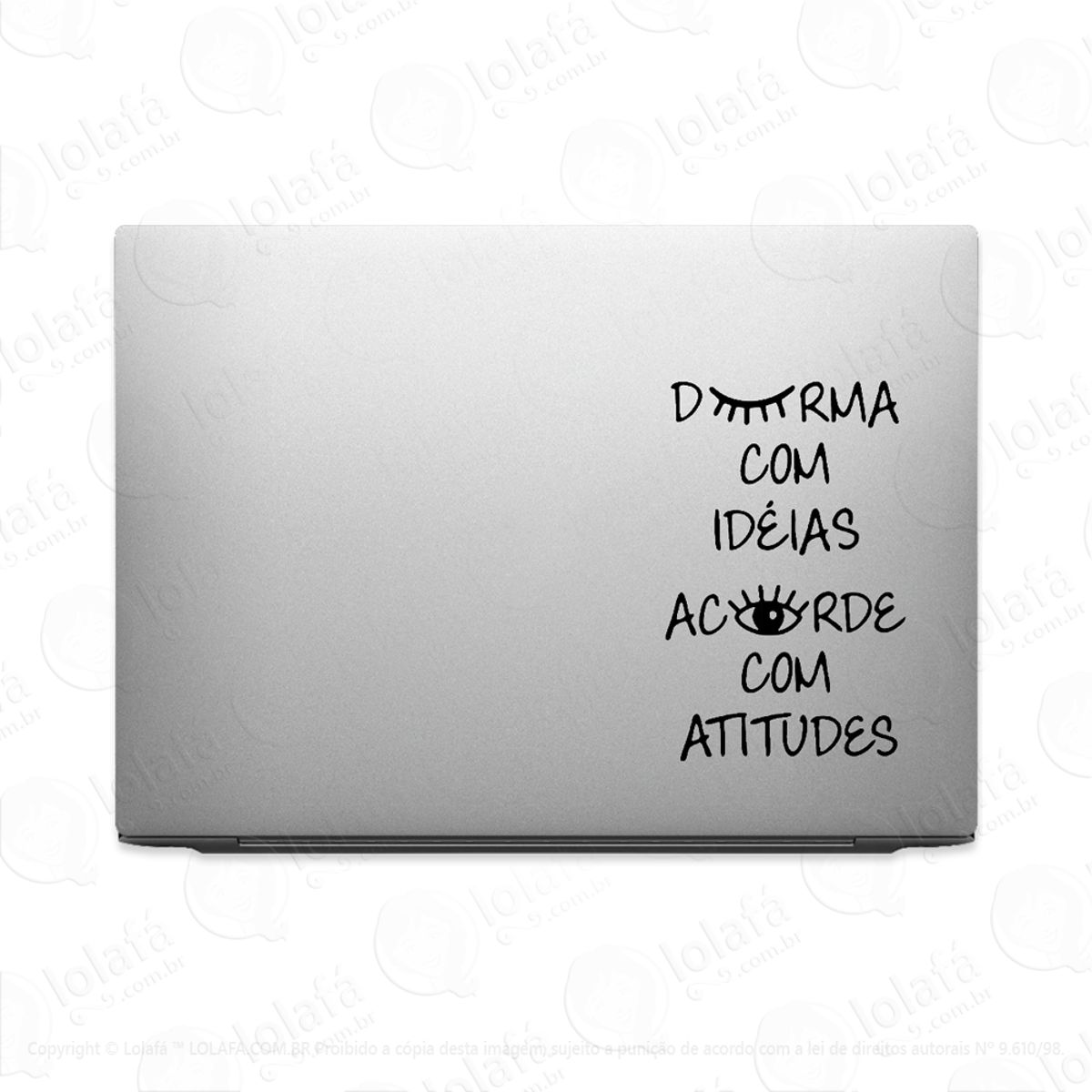 Adesivo Tablet Notebook Pc Idéias E Atitudes Frase Mod:2222