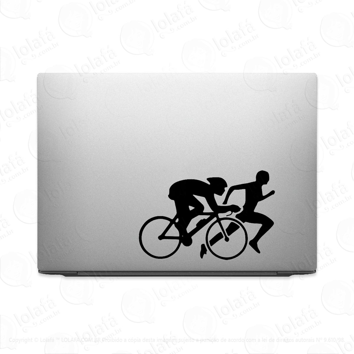 Adesivo Tablet Notebook Pc Bike Ciclista Corrida Run Mod:2241