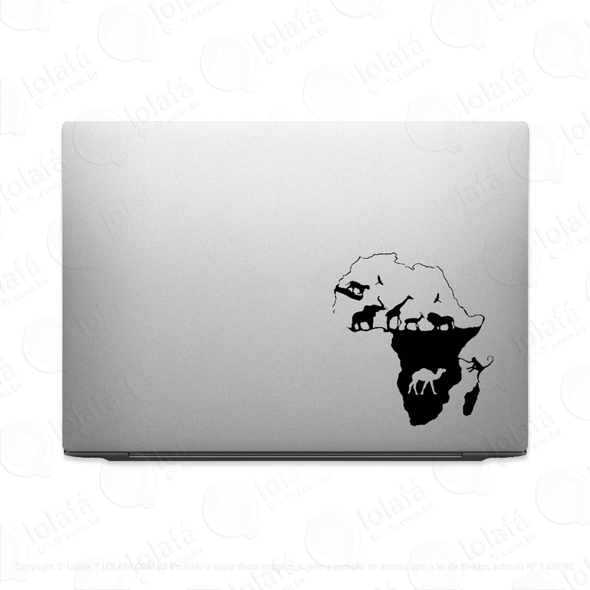 Adesivo Tablet Notebook Pc África Continente Safari Animais Mod:2252