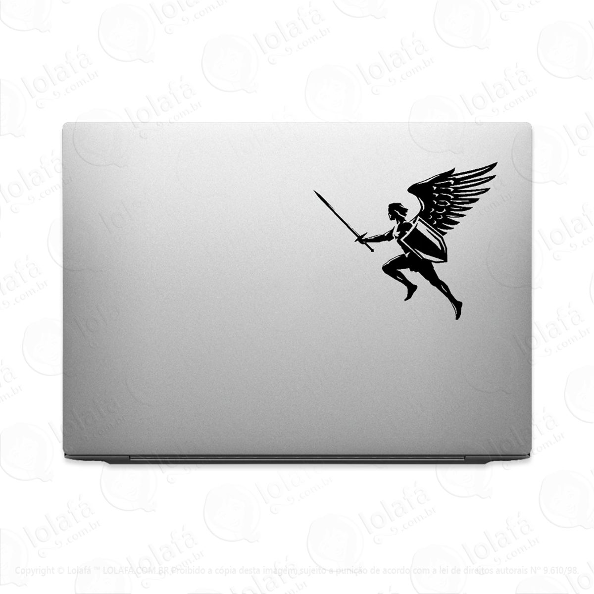 Adesivo Tablet Notebook Pc Arcanjo Com Espada E Escudo Mod:2266