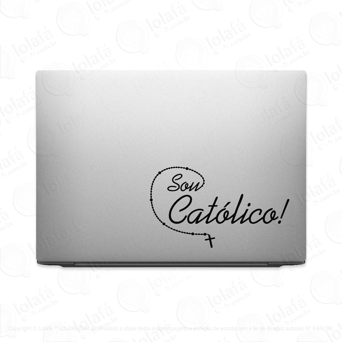 Adesivo Tablet Notebook Pc Sou Católico Religião Mod:2272
