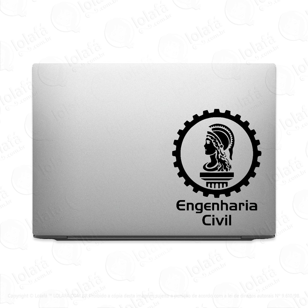 Adesivo Tablet Notebook Pc Curso Engenharia Civil Mod:2307