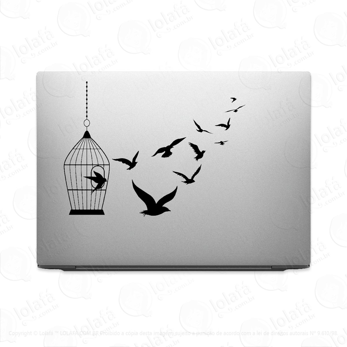 Adesivo Para Notebook Passarinhos Livres Da Gaiola Mod:2313