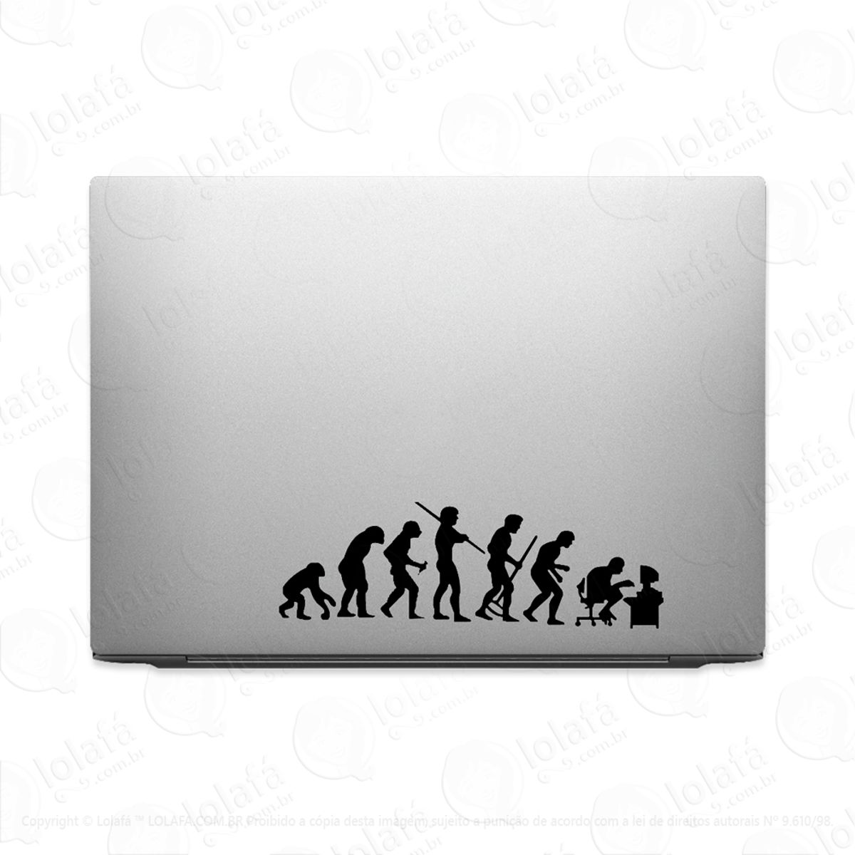 Adesivo Tablet Notebook Pc Evolução Do Homem Tecnologia Mod:2320